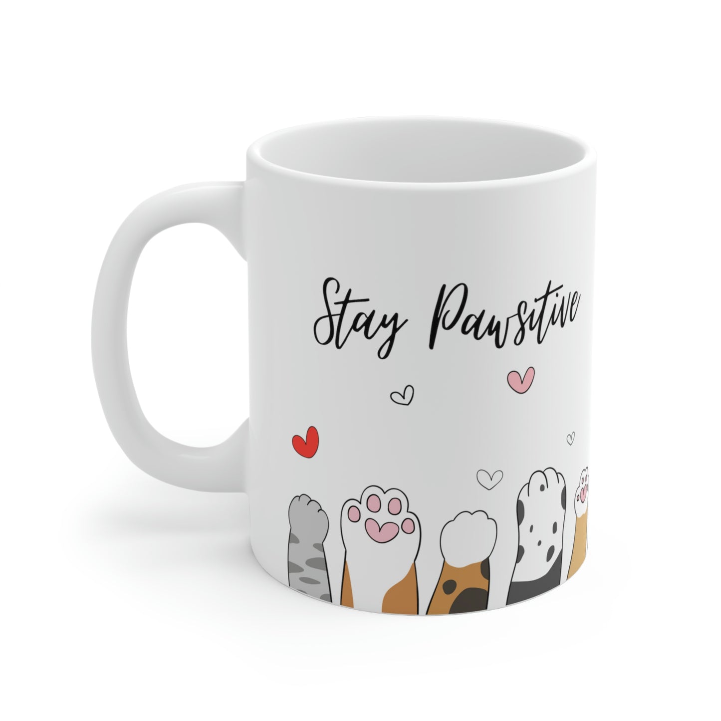 Stay Pawsitive Cat Mug