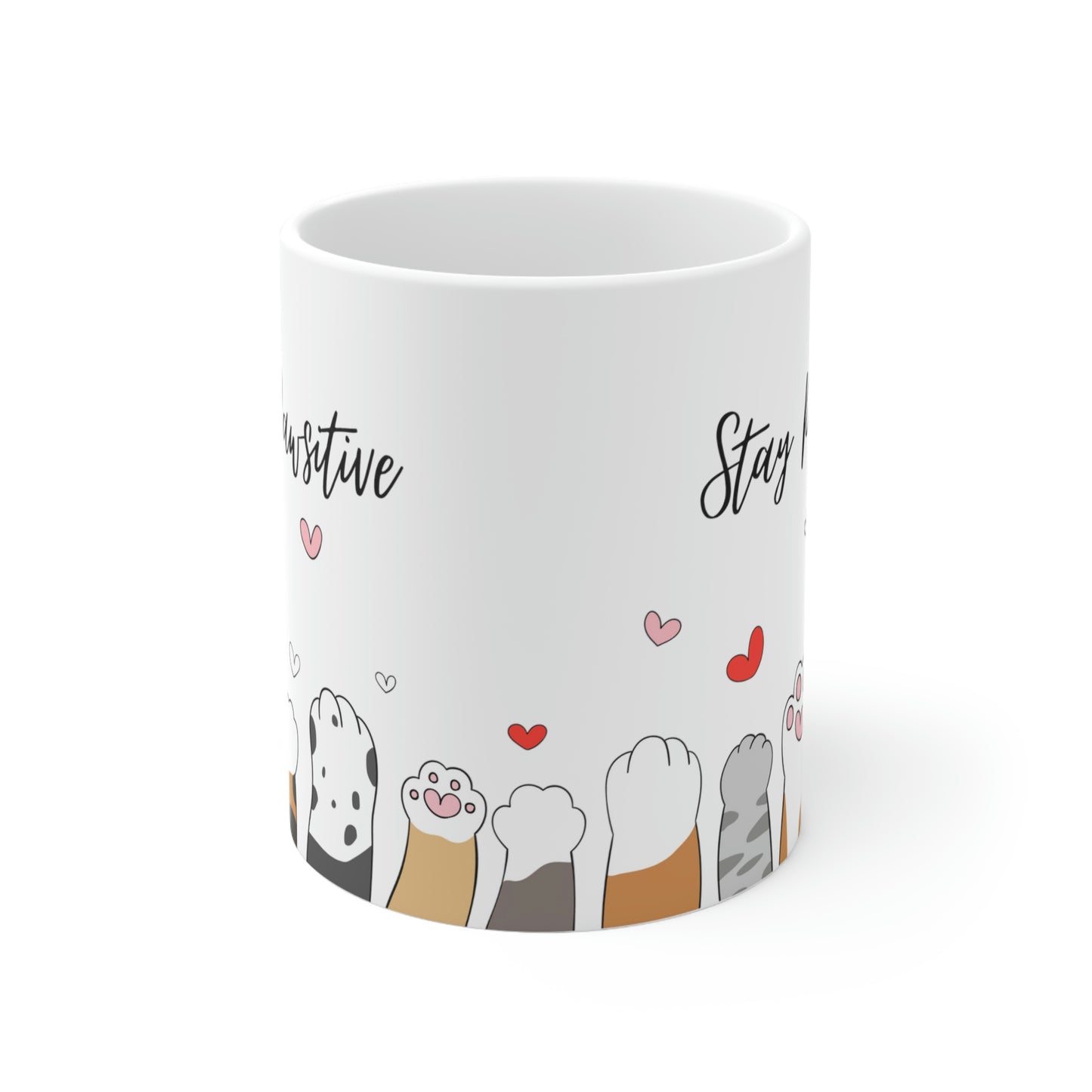 Stay Pawsitive Cat Mug